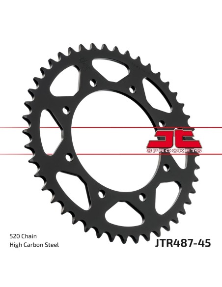 corona moto jt sprockets de acero de 45 dientes jtr487 45