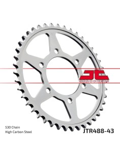 corona moto jt sprockets de acero de 43 dientes jtr488 43