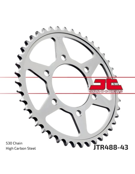 corona moto jt sprockets de acero de 43 dientes jtr488 43