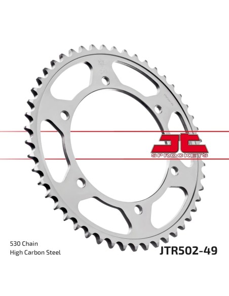 corona moto jt sprockets de acero de 49 dientes jtr502 49