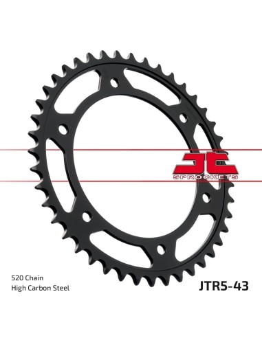 corona moto jt sprockets de acero de 43 dientes jtr5 43