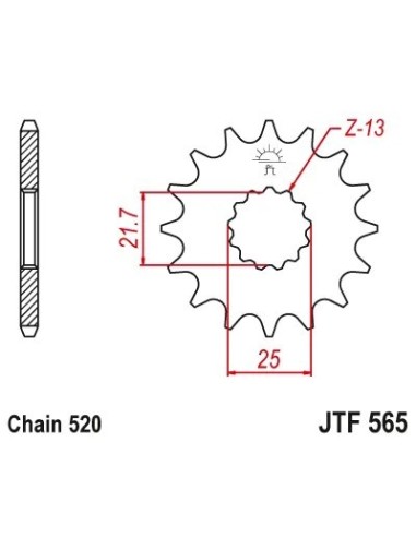 pinon jt sprockets 14 dientes con goma jtf565 14rb