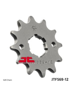 pinon de moto jt sprockets acero 12 dientes p 520 jtf 12569 12