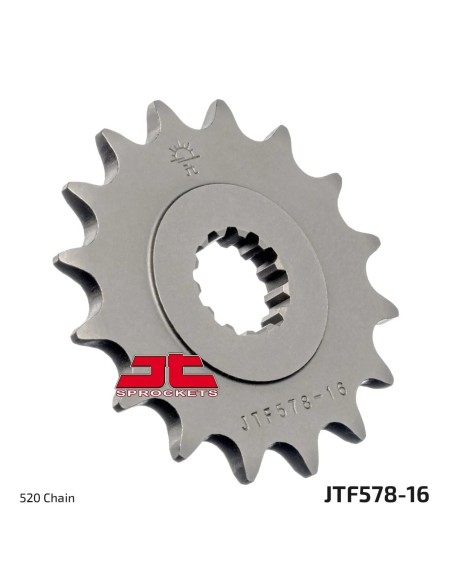 pinon de moto jt sprockets acero 16 dientes p 520 jtf578 16
