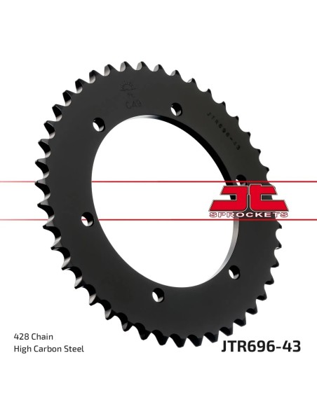 corona moto jt sprockets de acero de 43 dientes jtr696 43