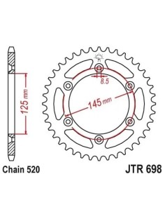 corona moto de acero jt sprockets jtr698 41
