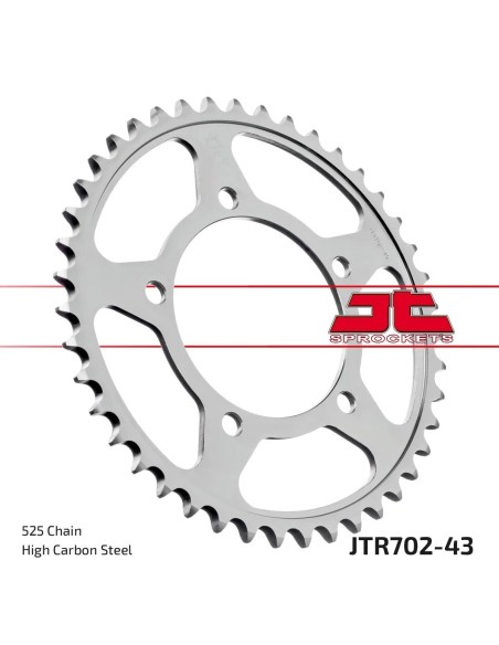corona moto jt sprockets de acero de 43 dientes jtr702 43