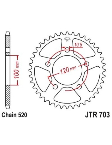 corona aprilia rs y tuono 660 43th jt sprockets jtr703 43