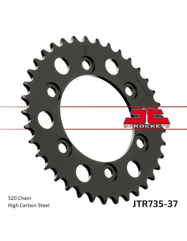 corona moto jt sprockets de acero de 37 dientes jtr735 37