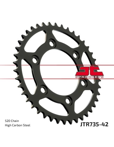 corona moto jt sprockets de acero de 42 dientes jtr735 42