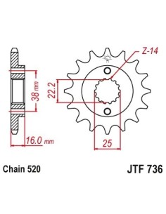 pinon ducati 15 th jt sprockets jtf736 15rb 2