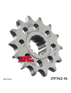 pinon de moto jt sprockets acero 14 dientes p 530 jtf743 14
