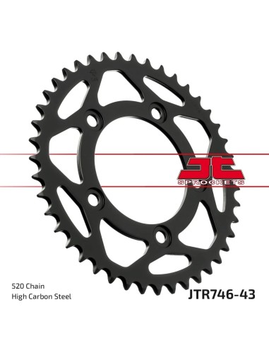 corona moto jt sprockets de acero de 43 dientes jtr746 43