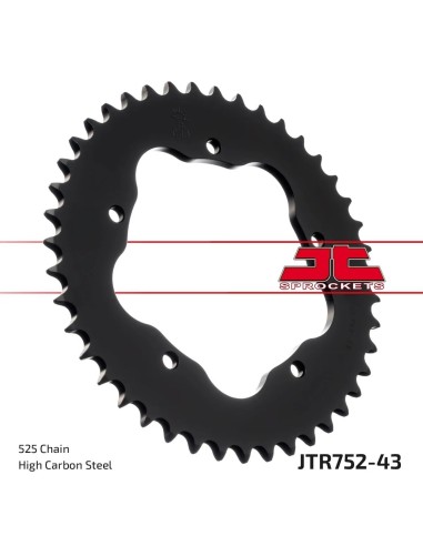 corona moto jt sprockets de acero de 43 dientes jtr752 43