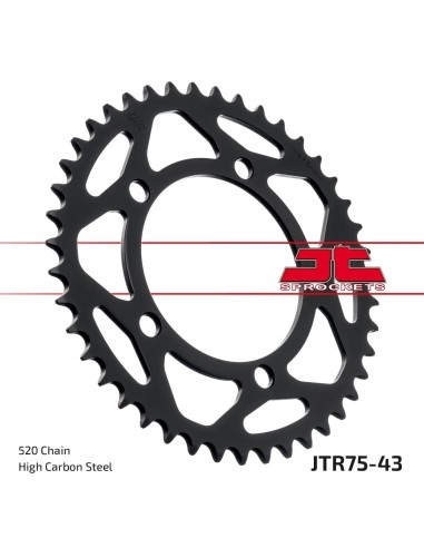 corona moto jt sprockets de acero de 43 dientes jtr75 43