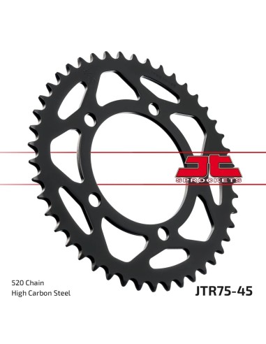 corona moto jt sprockets de acero de 45 dientes jtr75 45