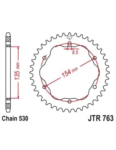 corona ducati multistrada 40 dientes negro jt sprockets jtr763 40zbk