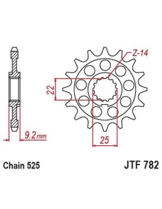 pinon benelli 16 th jt sprockets jtf782 16 2