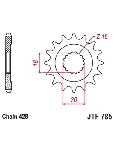 pinon 13 dientes jt sprockets jtf785 13