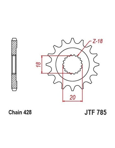 pinon 13 dientes jt sprockets jtf785 13