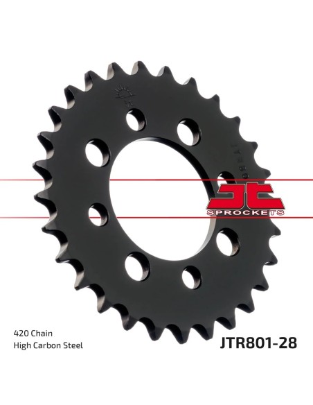 corona moto jt sprockets de acero de 28 dientes jtr801 28
