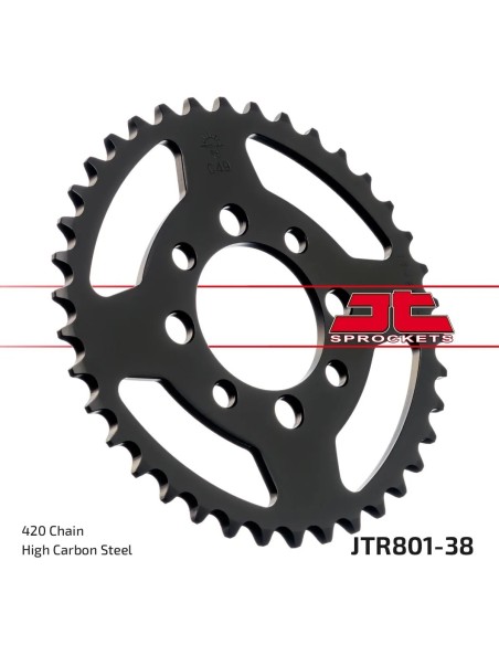 corona moto jt sprockets de acero de 38 dientes jtr801 38