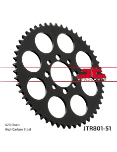 corona moto jt sprockets de acero de 51 dientes jtr801 51
