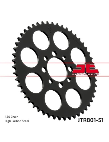 corona moto jt sprockets de acero de 51 dientes jtr801 51