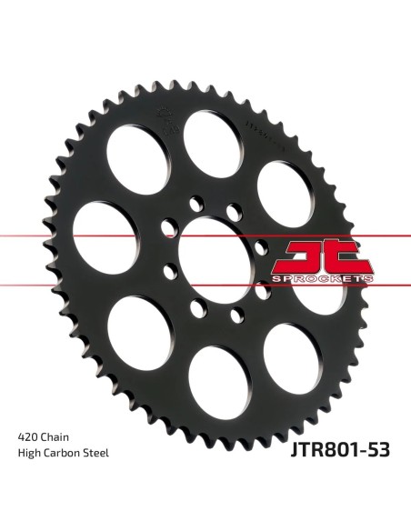 corona moto jt sprockets de acero de 53 dientes jtr801 53