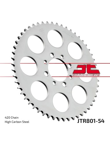 corona moto jt sprockets de acero de 54 dientes jtr801 54