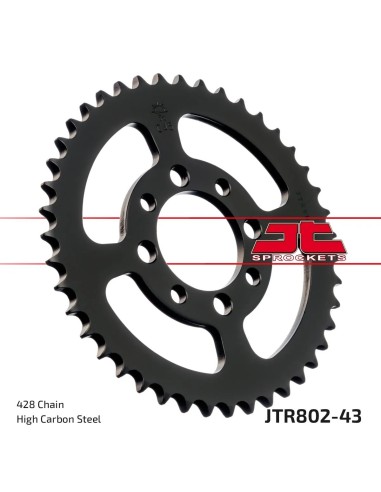 corona moto jt sprockets de acero de 43 dientes jtr802 43