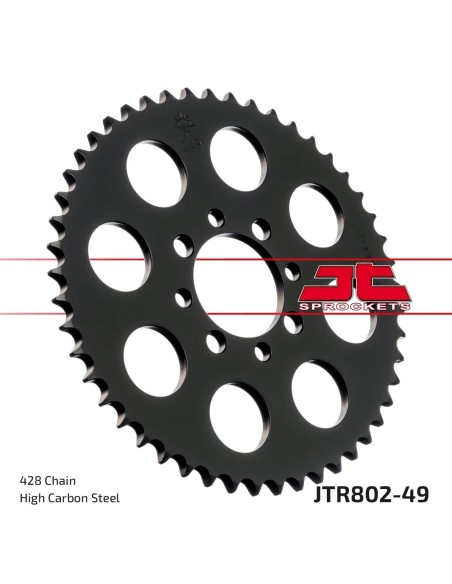 corona moto jt sprockets de acero de 49 dientes jtr802 49