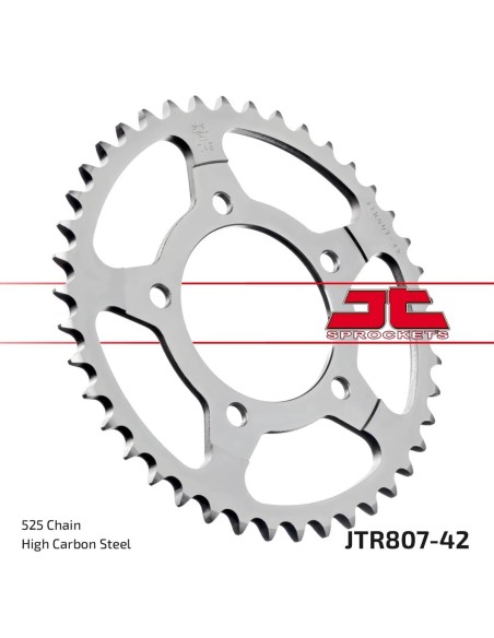 corona moto jt sprockets de acero de 42 dientes jtr807 42