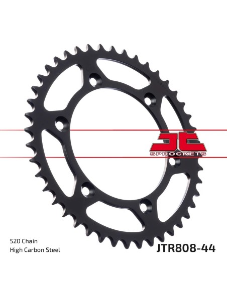 corona moto jt sprockets de acero de 44 dientes jtr808 44