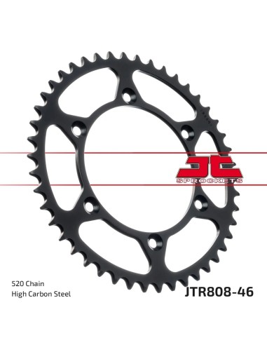corona moto jt sprockets de acero de 46 dientes jtr808 46