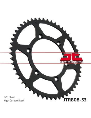 corona moto jt sprockets de acero de 53 dientes jtr808 53