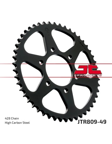 corona moto jt sprockets de acero de 49 dientes jtr809 49