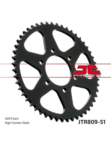 corona moto jt sprockets de acero de 51 dientes jtr809 51