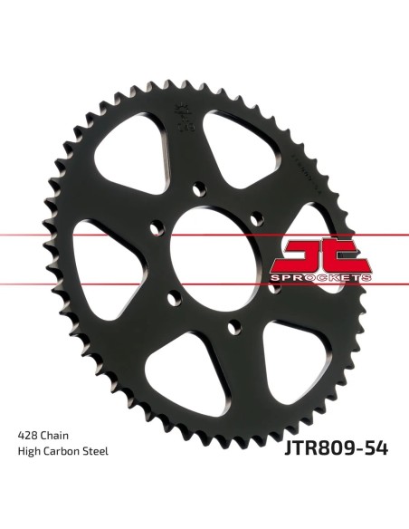 corona moto jt sprockets de acero de 54 dientes jtr809 54