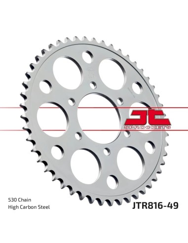 corona moto jt sprockets de acero de 49 dientes jtr816 49
