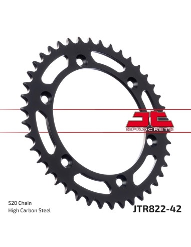 corona moto jt sprockets de acero de 42 dientes jtr822 42