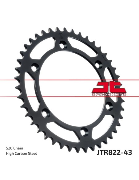 corona moto jt sprockets de acero de 43 dientes jtr822 43