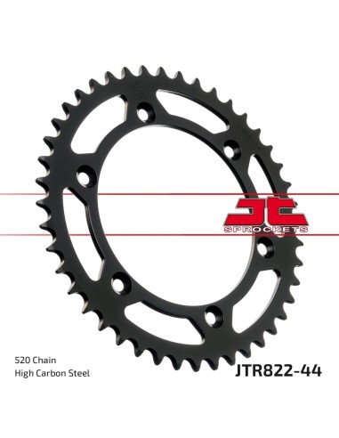 corona moto jt sprockets de acero de 44 dientes jtr822 44