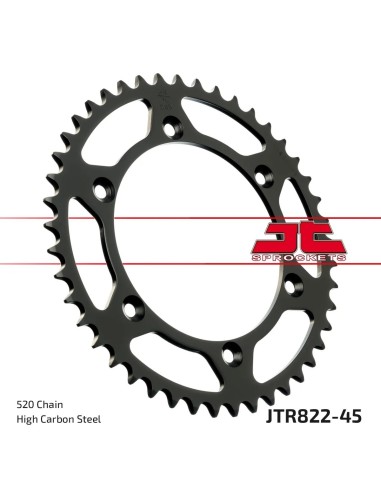 corona moto jt sprockets de acero de 45 dientes jtr822 45