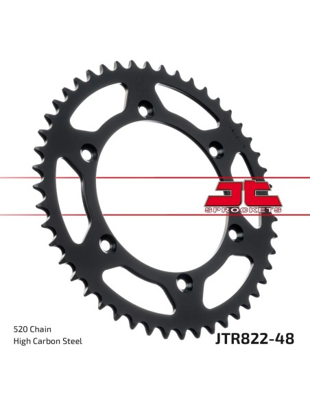 corona moto jt sprockets de acero de 48 dientes jtr822 48