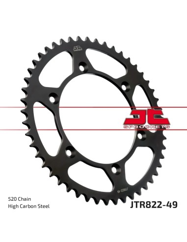 corona moto jt sprockets de acero de 49 dientes jtr822 49