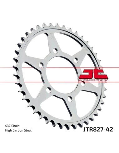 corona moto jt sprockets de acero de 42 dientes jtr827 42