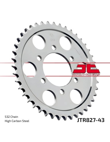 corona moto jt sprockets de acero de 43 dientes jtr827 43