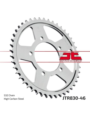 corona moto jt sprockets de acero de 46 dientes jtr830 46