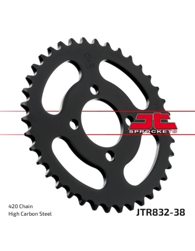 corona moto jt sprockets de acero de 38 dientes jtr832 38